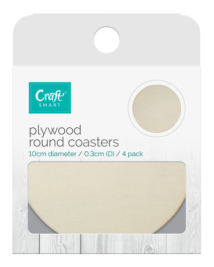 CRAFTSMART ROUND COASTER 10x10CM, 3mm, 4 pack (FSC 100%-C166301)