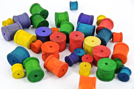 WOOD SPOOL COLOURED ASSTD 50 PC