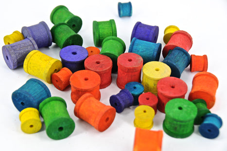 WOOD SPOOL COLOURED ASSTD 50 PC