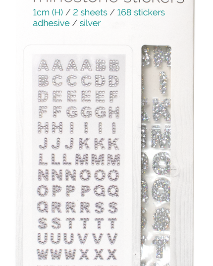 CRAFTSMART ALPHABET RHINESTONES 2 SHEETS
