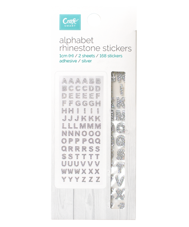 CRAFTSMART ALPHABET RHINESTONES 2 SHEETS