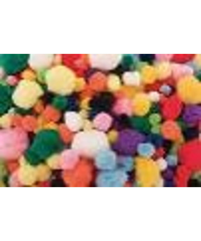 LITTLE LEARNER  ACRYLIC POM POM ASSORTED COLOURS PACK 300